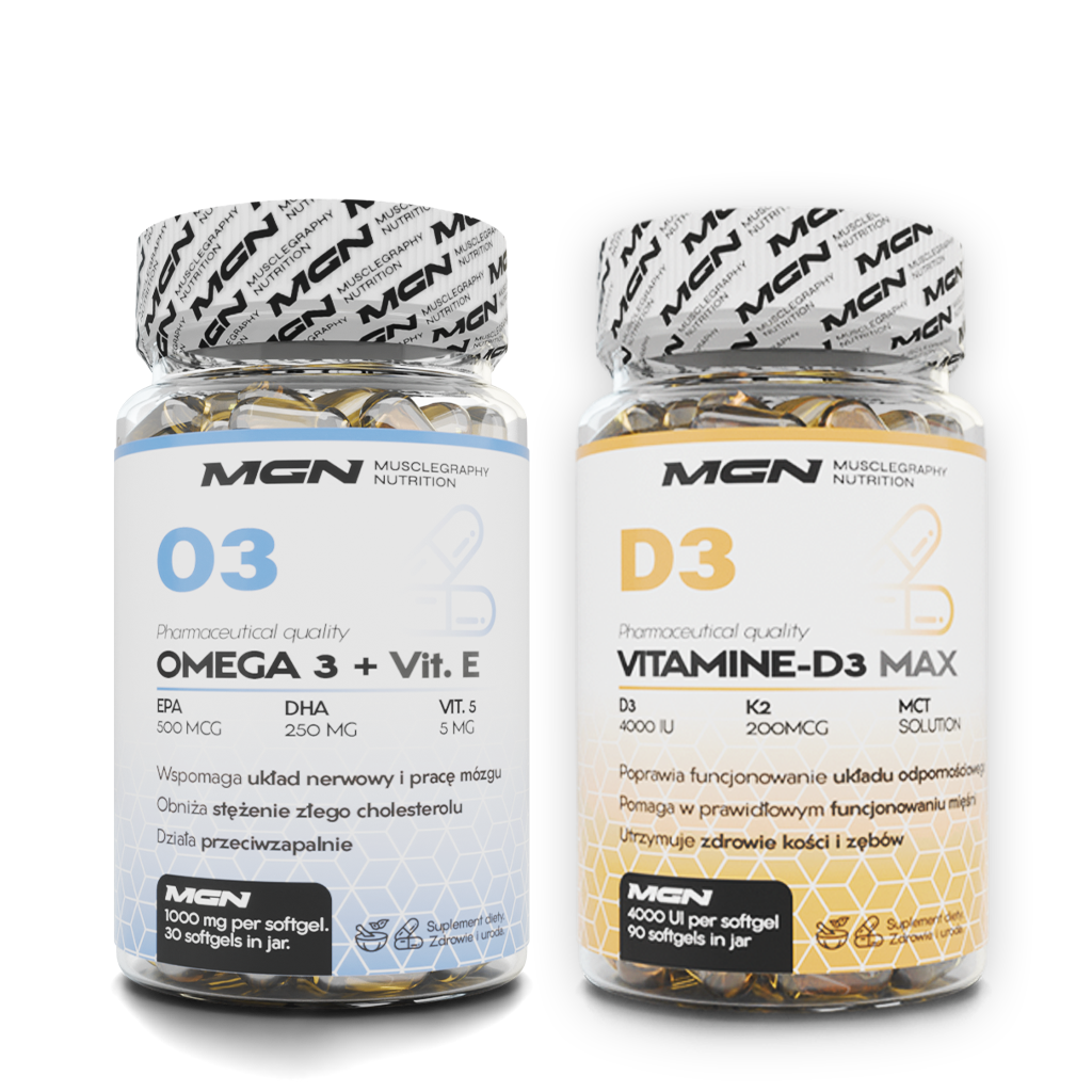 Zestaw DUO | Witamina D3 MAX + Omega 3 + Witamina E