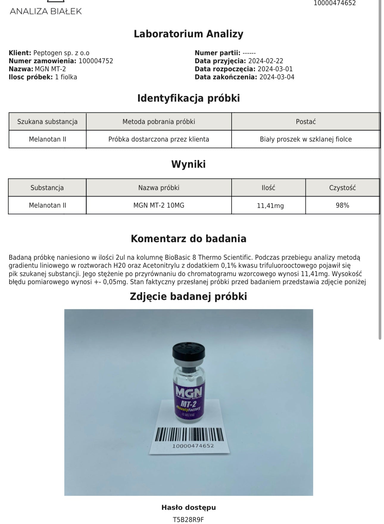 Melanotan II MT2 10 mg PRO