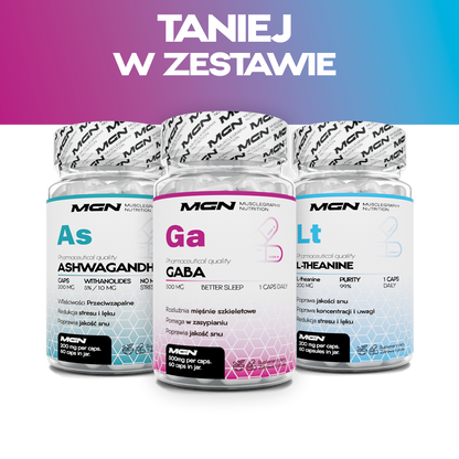 Zestaw TRIO | Ashwagandha + GABA + L-Theanine