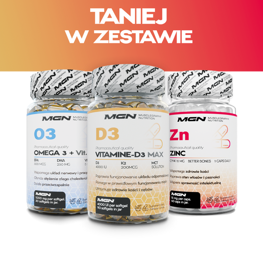 Zestaw TRIO | Omega 3 + Witamina D3 + Cynk