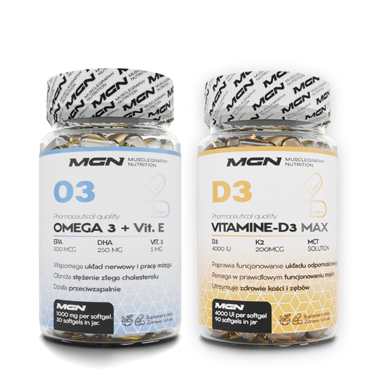 Zestaw DUO | Witamina D3 MAX + Omega 3 + Witamina E