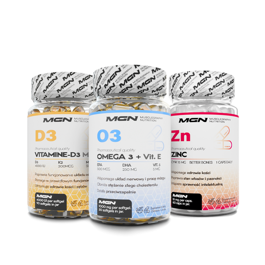 Zestaw TRIO | Omega 3 + Witamina D3 + Cynk