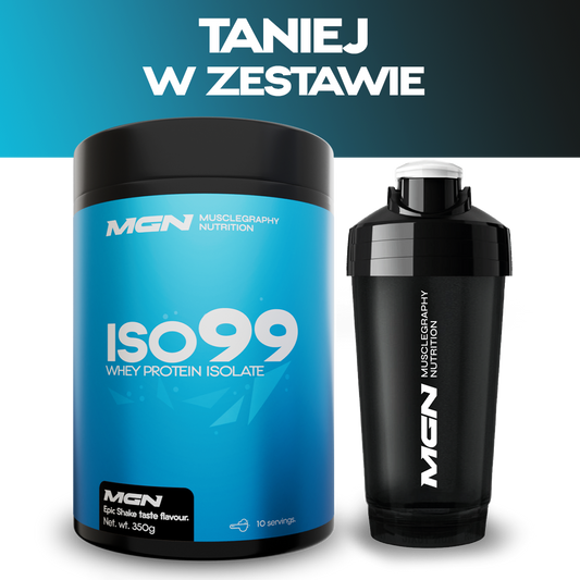 set DUO | ISO99 Izolat Protein din Zer + Shaker MGN