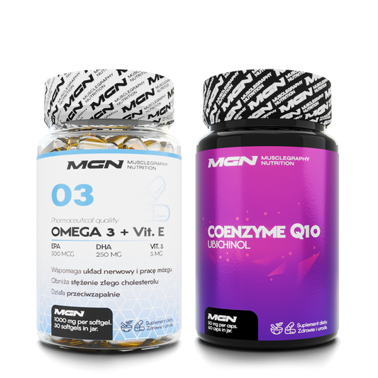 Zestaw DUO | Koenzym Q10 + Omega 3 + Witamina E