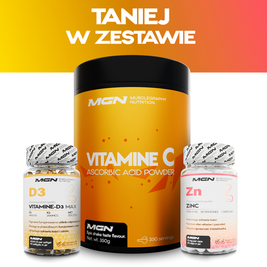 Zestaw TRIO | Witamina C + Witamina D3 + Cynk