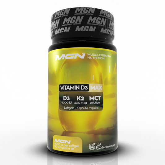 Vitamin D3 MAX D3 4000 UI K2 200 mcg 90 softgels (Najmocniejsza)