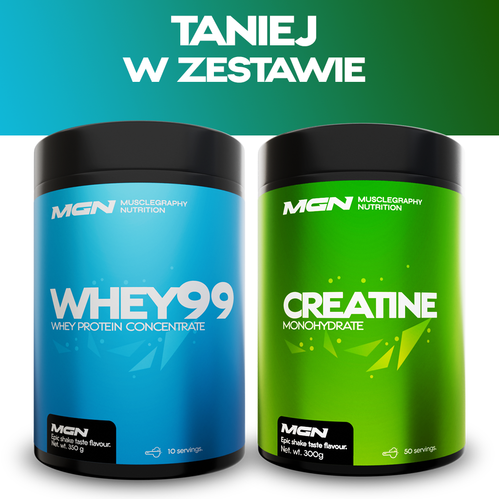 set DUO | Whey99 concentrat de proteine ​​din zer + monohidrat de creatină